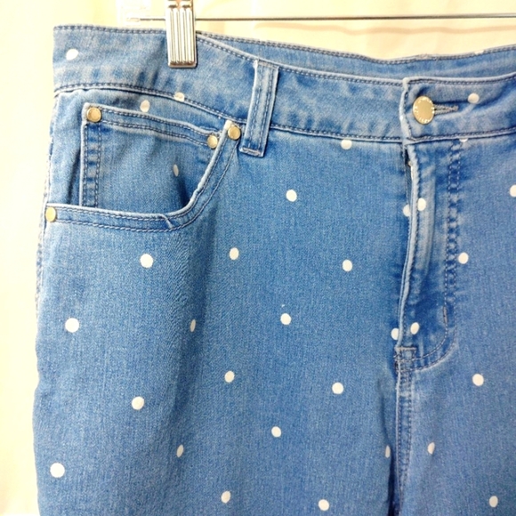 Vintage Jeans Workshop Republic Polkadot Ankle Length 5 Pocket Medium Wash Denim - Picture 6 of 14